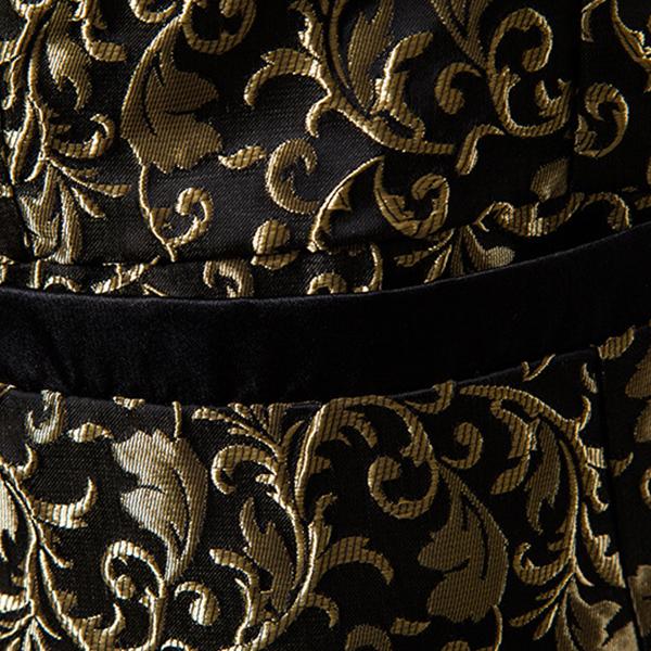 Vintage Jacquard Lapel One Button Blazer