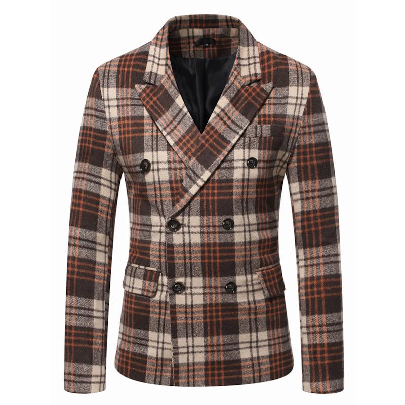 Autumn and Winter Lapel Thickened Plaid Blazer