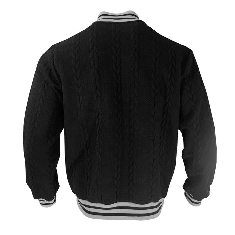 Men's Casual Single Breasted Cardigan Baseball Jacket