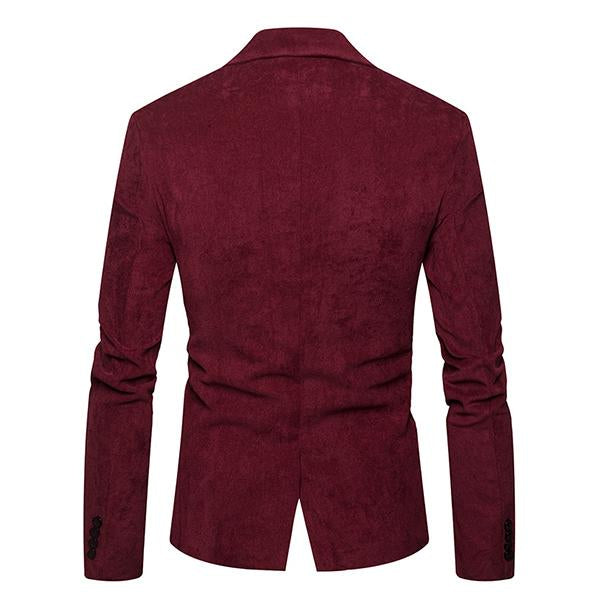 Casual Contrast Lapel Corduroy Blazer