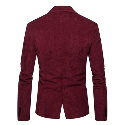 Casual Contrast Lapel Corduroy Blazer