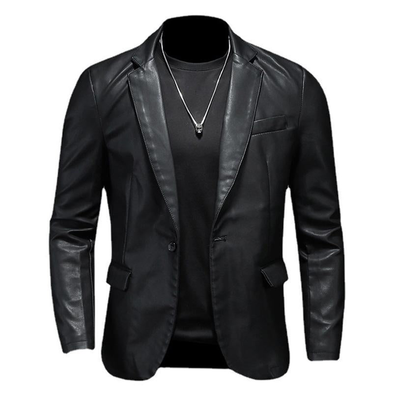 Single Breasted Leather Blazer