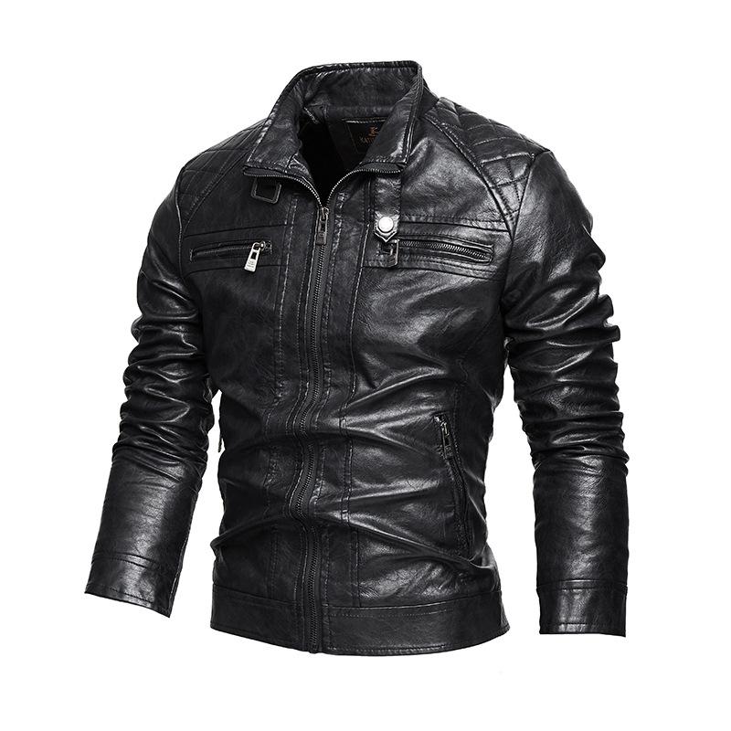 Men's American Retro Leather Motorcycle Jacket