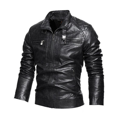 Men's American Retro Leather Motorcycle Jacket