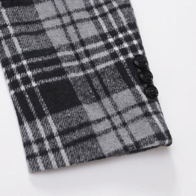 Autumn and Winter Lapel Thickened Plaid Blazer