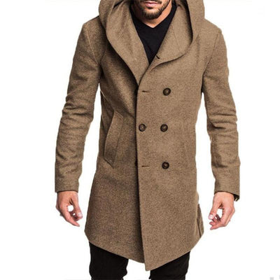 Men's Casual Hooded Double Breasted Coat 61052493M