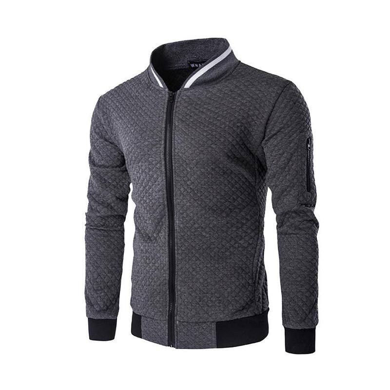 Men's Classic Casual Plaid Sports Zipper Multi-Pocket Jacket