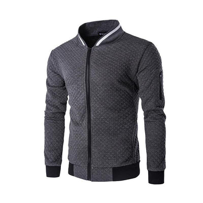 Men's Classic Casual Plaid Sports Zipper Multi-Pocket Jacket