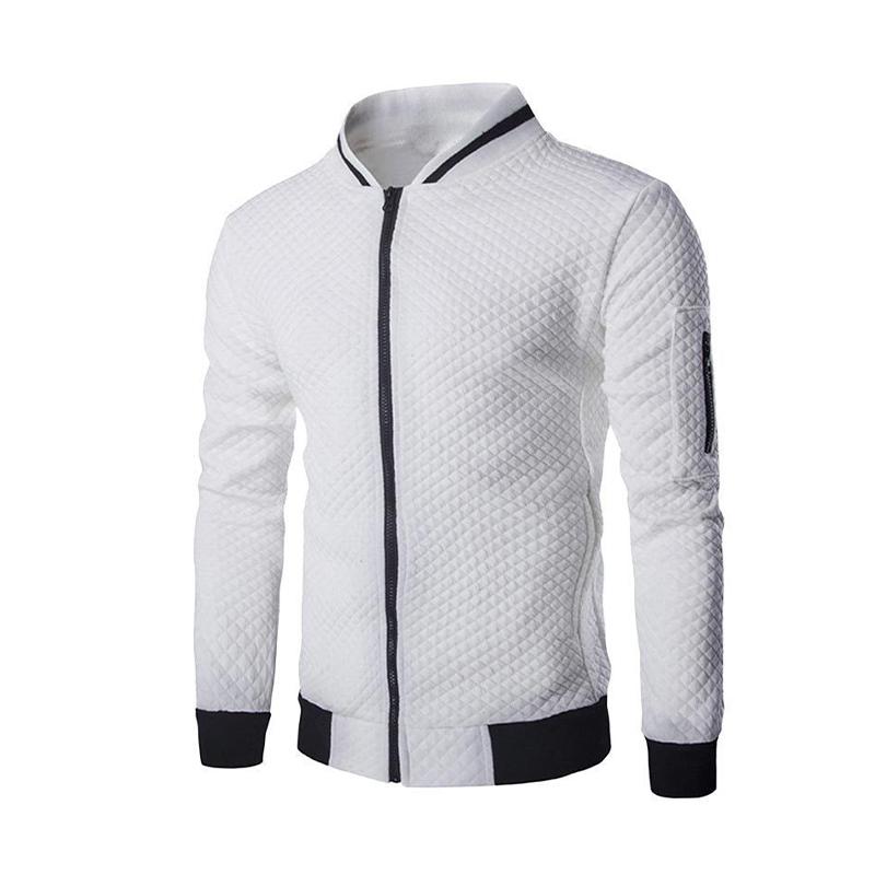 Men's Classic Casual Plaid Sports Zipper Multi-Pocket Jacket