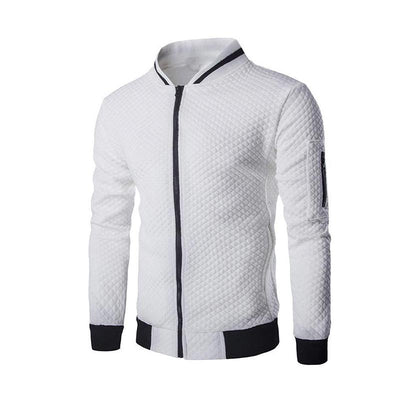 Men's Classic Casual Plaid Sports Zipper Multi-Pocket Jacket