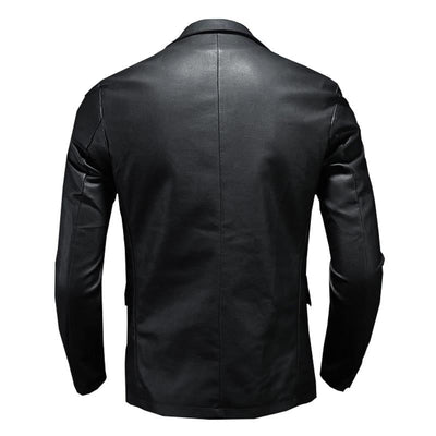 Single Breasted Leather Blazer