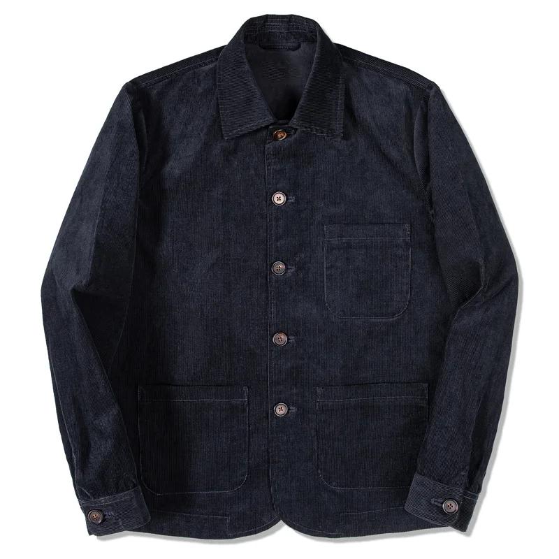 Men's Retro Corduroy Lapel Single Breasted Casual Jacket