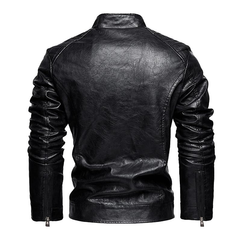 Men's American Retro Leather Motorcycle Jacket