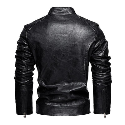 Men's American Retro Leather Motorcycle Jacket