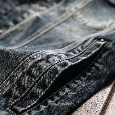 Men's Vintage Denim Embroidered Jacket