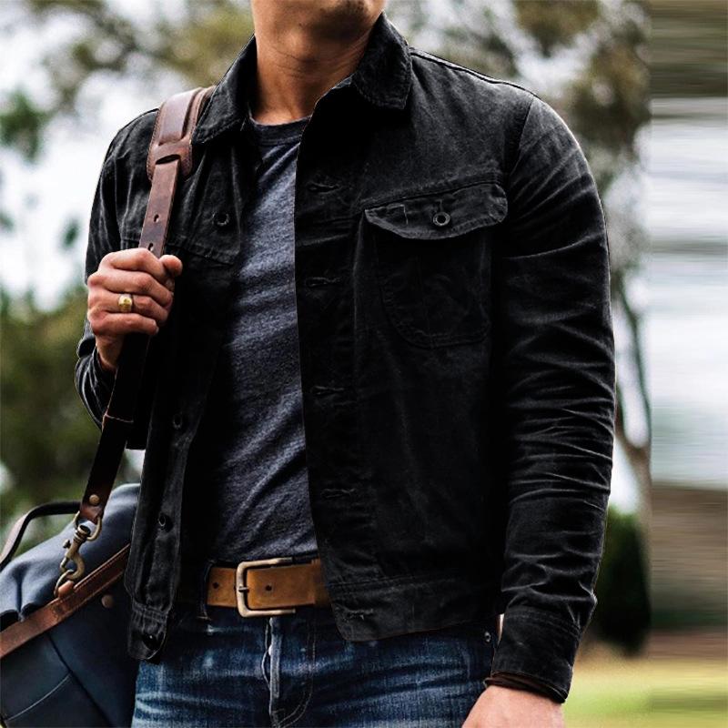 Men's Vintage Casual Lapel Long Sleeve Jacket