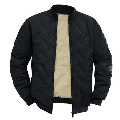Men's Fleece Thickened Stand Collar Jacket
