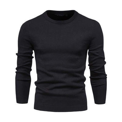 Men's Classic Casual Solid Color Round Neck Slim Sweater 81109540K