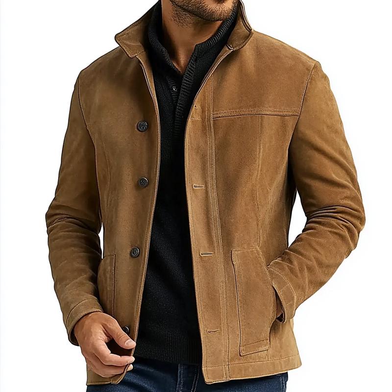 Men's Vintage Suede Single Breasted Jacket