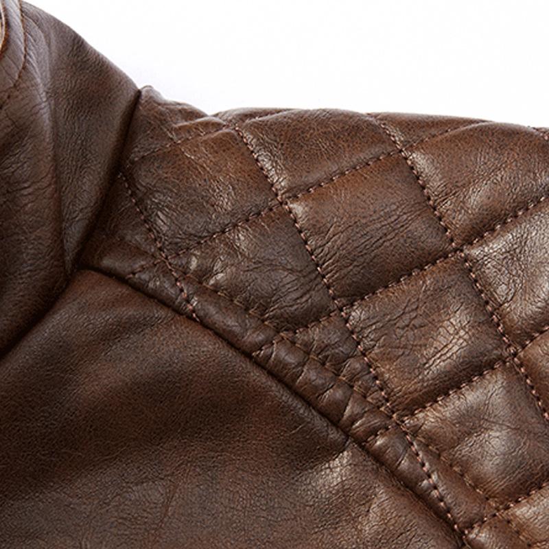Men's American Retro Leather Motorcycle Jacket