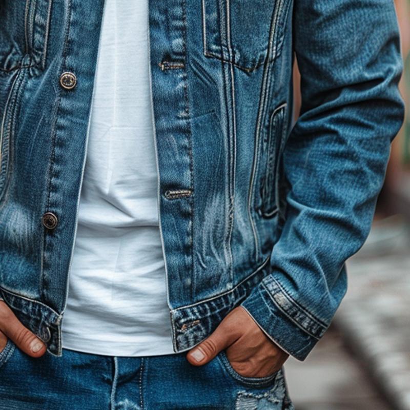 Men's Vintage Washed Denim Jacket