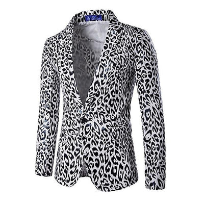 Men's Leopard Print Single Button Blazer 98661062X
