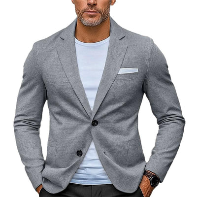 Solid Color Casual Button Blazer