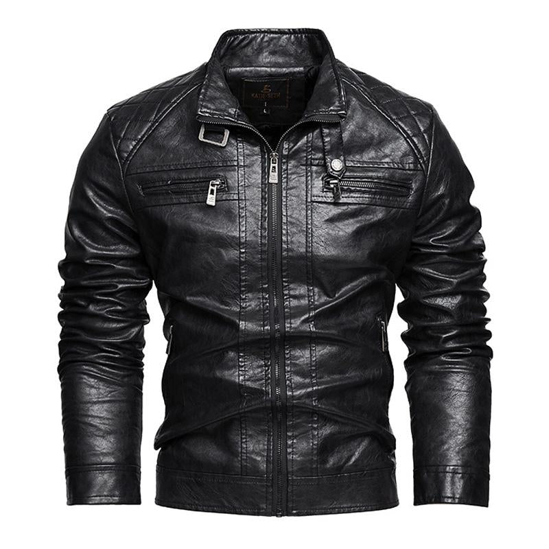 Men's American Retro Leather Motorcycle Jacket