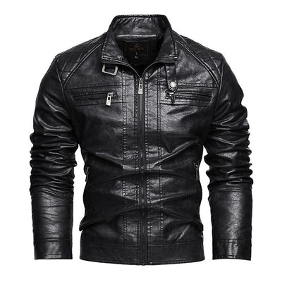 Men's American Retro Leather Motorcycle Jacket