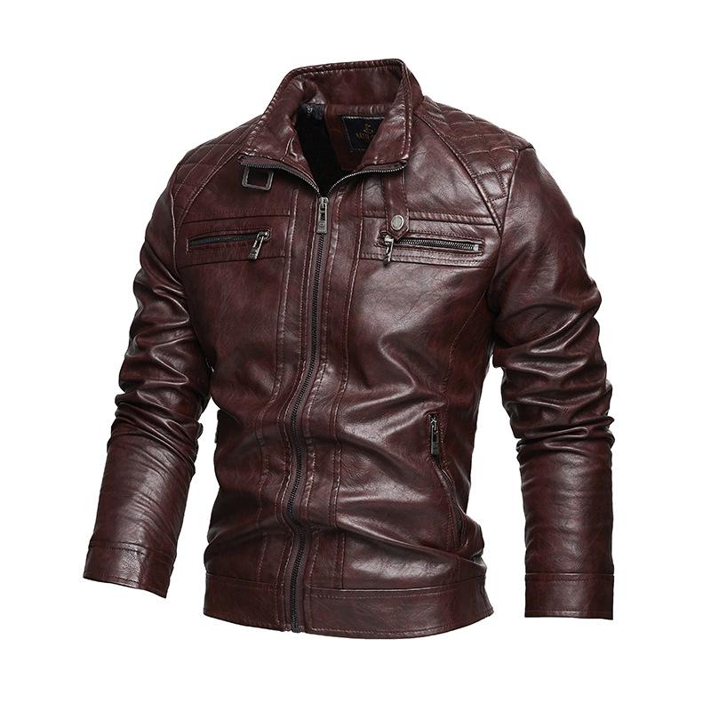 Men's American Retro Leather Motorcycle Jacket