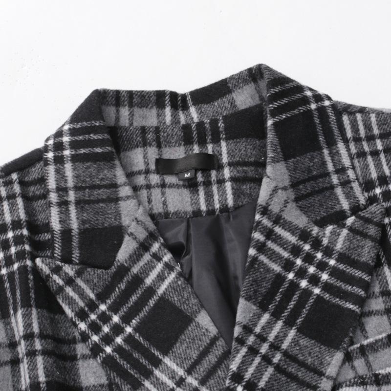 Autumn and Winter Lapel Thickened Plaid Blazer
