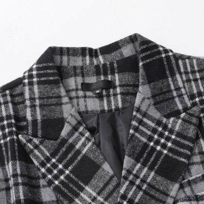 Autumn and Winter Lapel Thickened Plaid Blazer