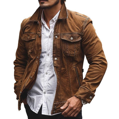 Men's Vintage Denim Lapel Jacket