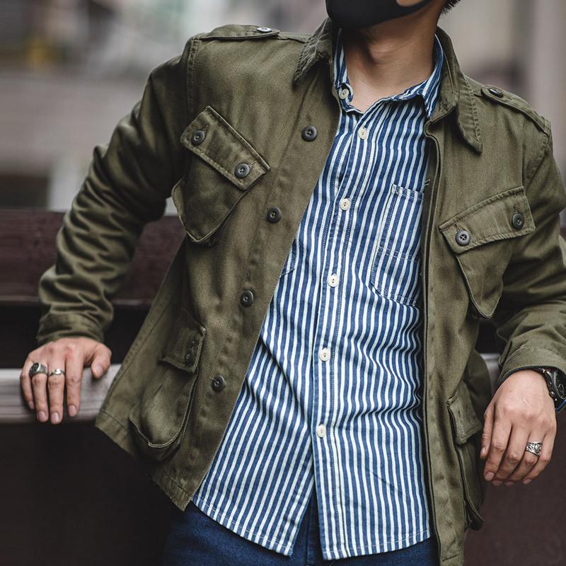Men's Vintage Multi Pocket Biker Cargo Jacket