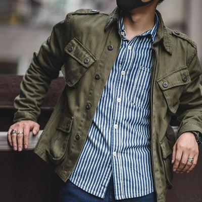 Men's Vintage Multi Pocket Biker Cargo Jacket