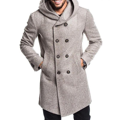 Men's Casual Hooded Double Breasted Coat 61052493M