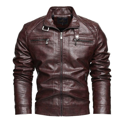 Men's American Retro Leather Motorcycle Jacket