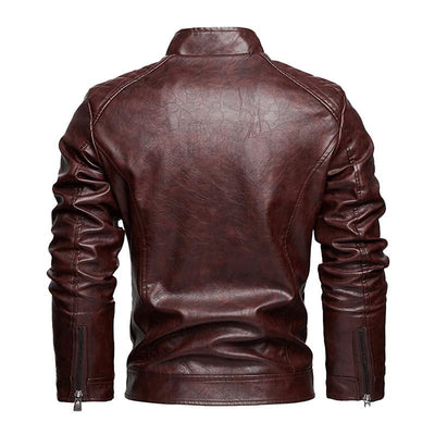 Men's American Retro Leather Motorcycle Jacket