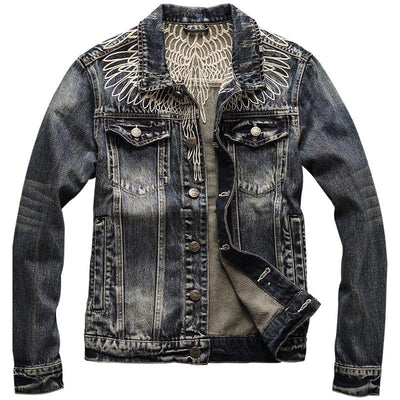 Men's Vintage Denim Embroidered Jacket