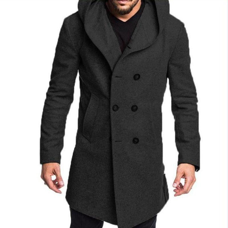 Men's Casual Hooded Double Breasted Coat 61052493M