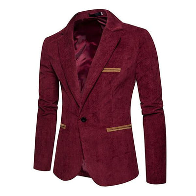 Casual Contrast Lapel Corduroy Blazer