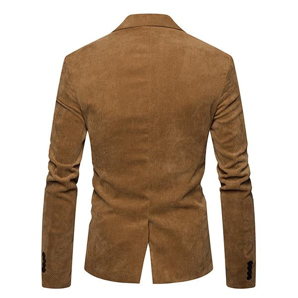 Casual Contrast Lapel Corduroy Blazer