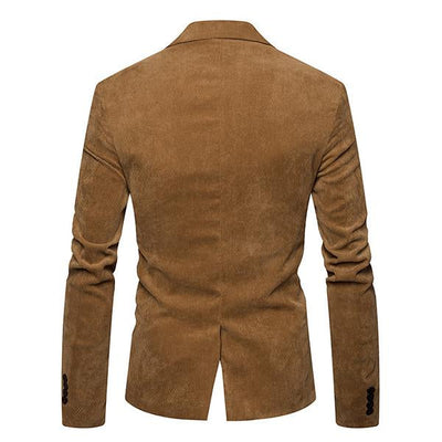 Casual Contrast Lapel Corduroy Blazer