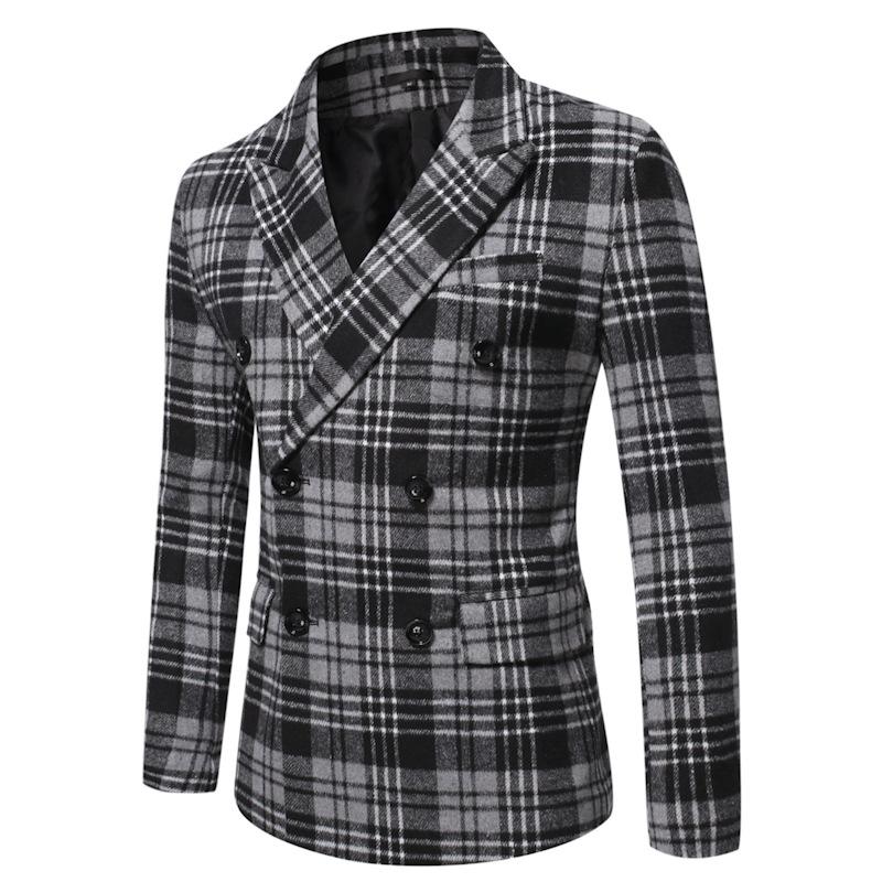 Autumn and Winter Lapel Thickened Plaid Blazer