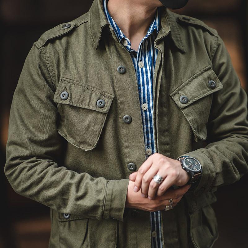 Men's Vintage Multi Pocket Biker Cargo Jacket