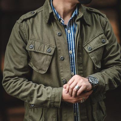 Men's Vintage Multi Pocket Biker Cargo Jacket