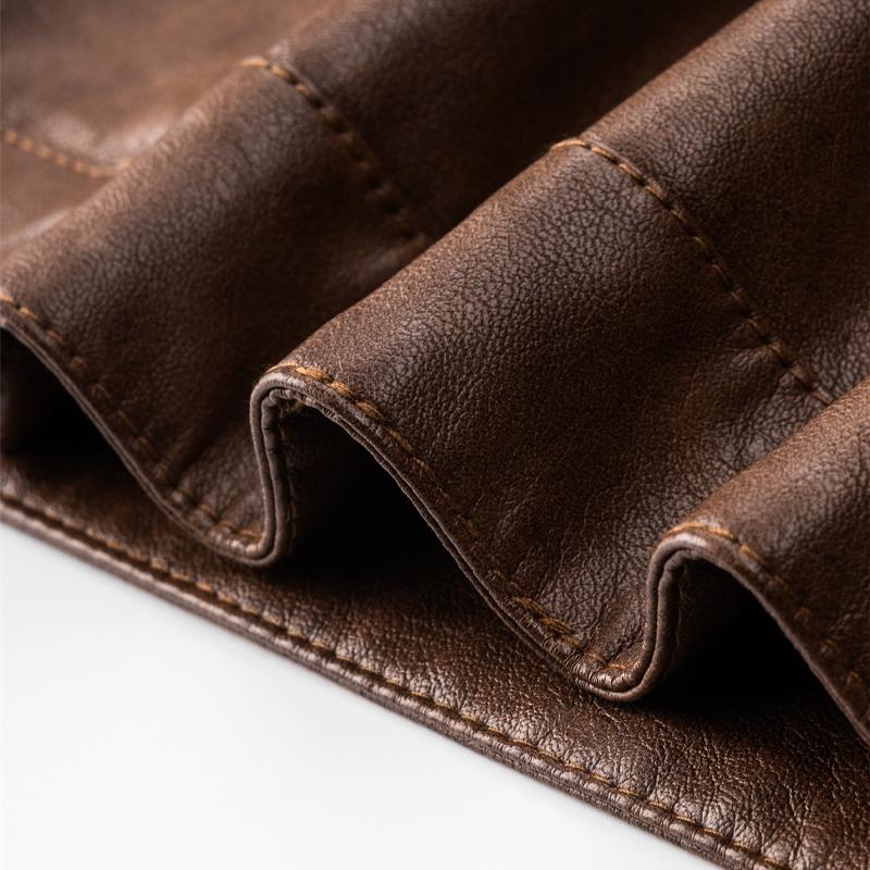Men's Vintage Plush Leather Jacket