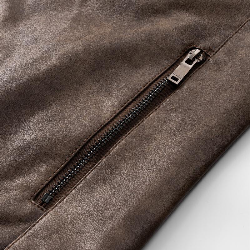 Men's Vintage Plush Leather Jacket