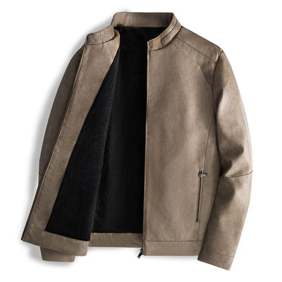 Men's Vintage Plush Leather Jacket