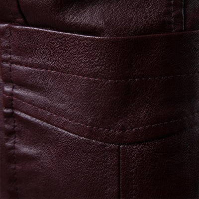 Vintage Lapel Two Button Leather Blazer